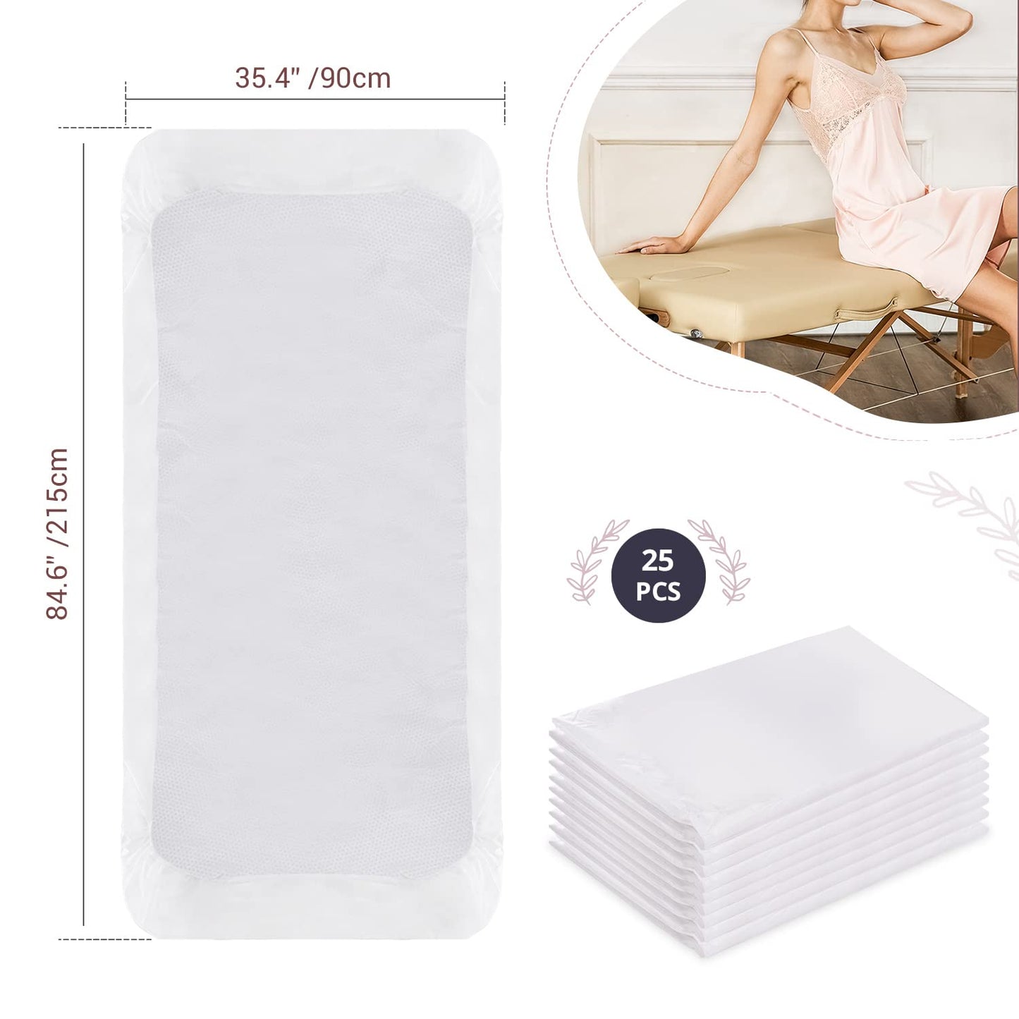Disposable Fitted Massage Table Sheets (50 PCS)