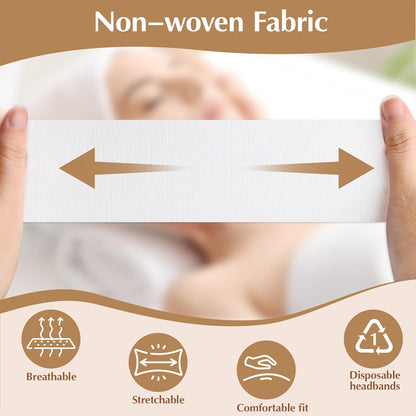 Disposable Hairband, Non-woven Fabric Spa Headband (200 PCS)