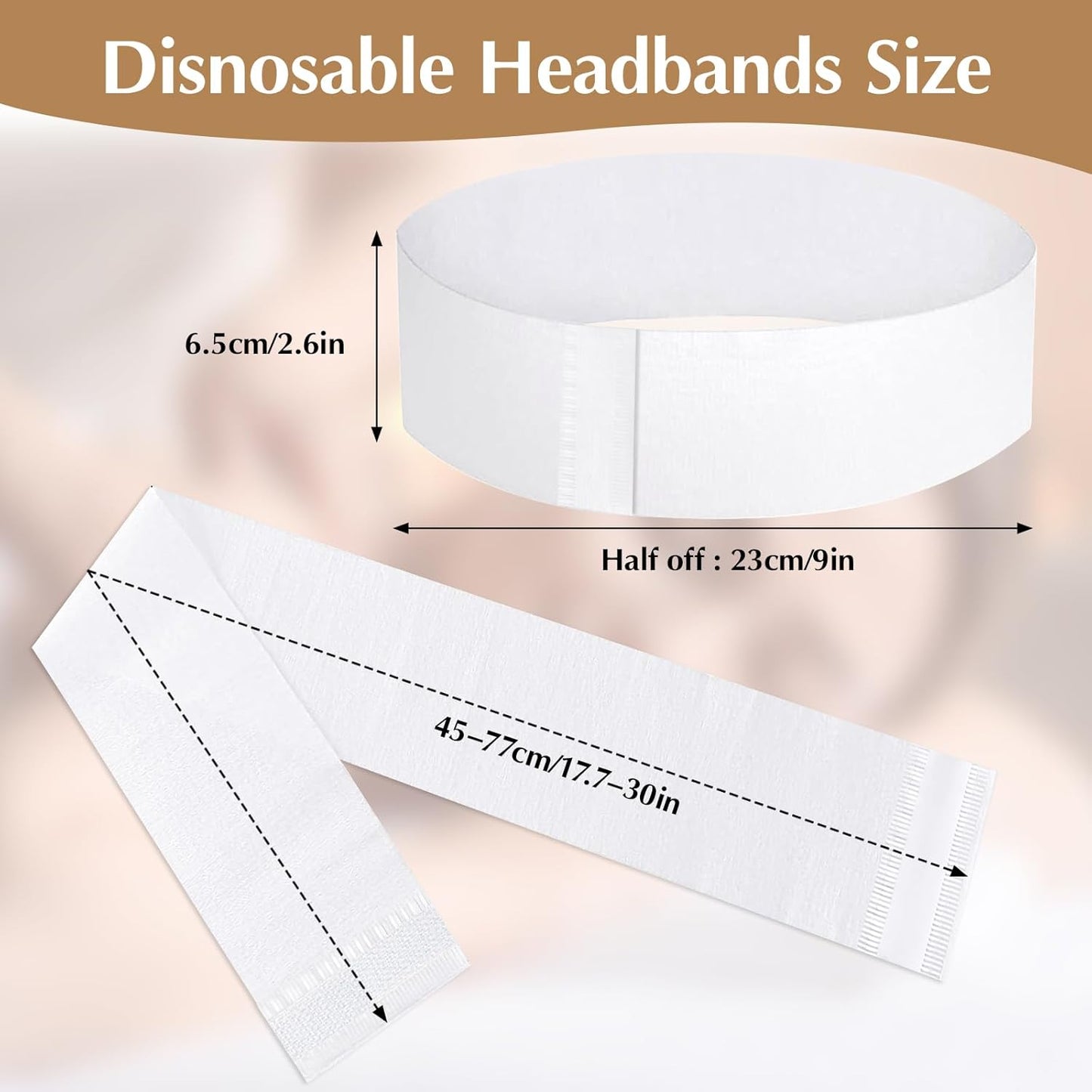 Disposable Hairband, Non-woven Fabric Spa Headband (200 PCS)