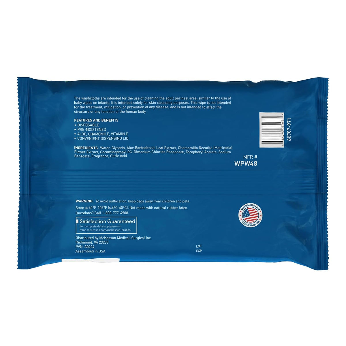 McKesson Washcloth Wipes (Disposable) 6 Pack, 576 Washcloths